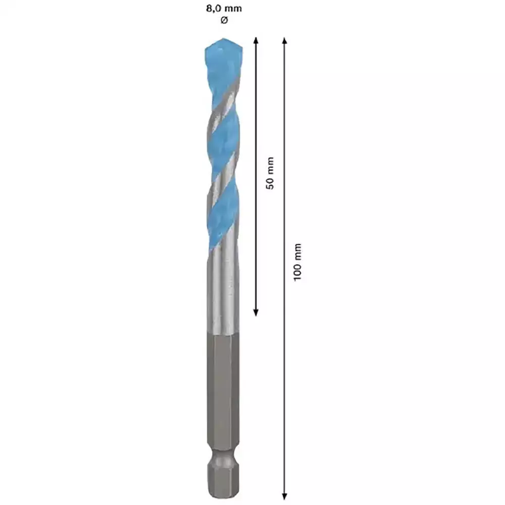 Broca Multi Construção 08mm 100x50mm Hex-Parafuso Bosch